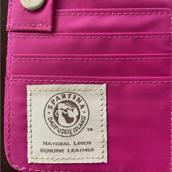 Spartina 449 Large BiFold Natural Linen Wallet Snap Close Floral - Picture 9 of 11